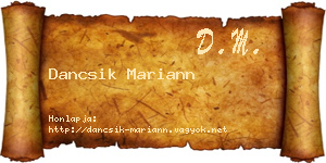 Dancsik Mariann névjegykártya