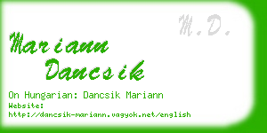 mariann dancsik business card